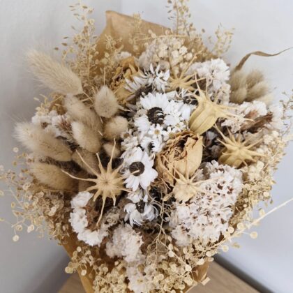 Ramo preservado eterna flora kraft beige