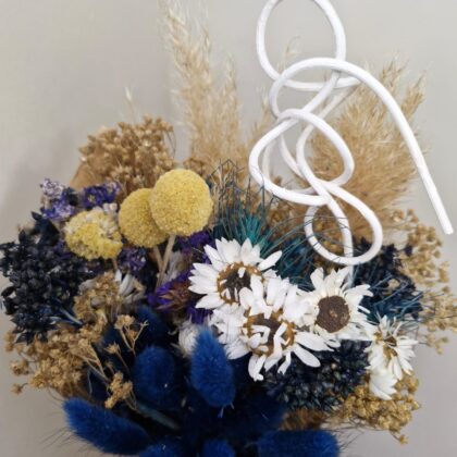 Ramo preservado eterna flora kraft azul