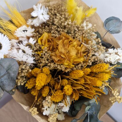 Ramo preservado eterna flora kraft ocre