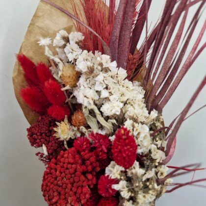 Ramo preservado eterna flora kraft rojo